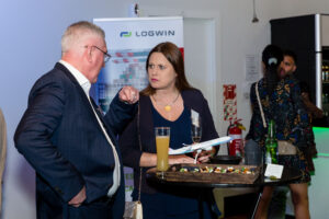 Company Rebranding Cocktail Evening Guests Mingling